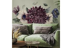 Runtoo Duży kwiat sztuka ścienna naklejki 3D boho tkanina kwiatowe naklejki ścienne dla dziewcząt sypialnia salon biuro dom tło dekoracja