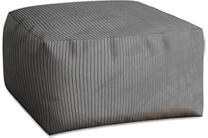 ‎DREAMROOTS DreamRoots Pouf Hocker Comfort 70x70x40cm - Couch Hocker - Pouf Cord - Hocker Wohnzimmer - Fußhocker Für Sessel - Hocker Sofa - Sitz Poof - Fußablage Hocker - Sessel Hocker - Pouf Sitzsack