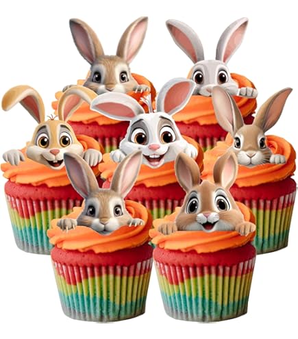 Kit Décoration Cupcakes Pâques Culpitt - 50 Caissettes Ivoire + 12 Figurines Sucre (poussins, Lapins, œufs)