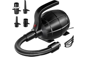 RISINGUKST Electric Air Pump Inflatable Pump, 600W High Power Electric Pump for Air Inflator Deflator, Quick Inflate 4 Sizes Nozzle for Air Mat Paddling Pool Beach Toys Air Bed Mattress Paddling Pool