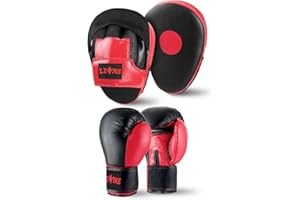 Lions Star Boxing Gloves and Pads Set For Men Women, Pair of Boxing Gloves with Hook and Jabs Mitts Focus Pads, Punching Sets Ideal for Punch Bag MMA Martial Arts