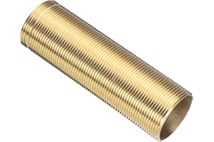 uxcell 4" Faucet Mount Extension Shank Brass Threaded Pipe Lengthen Mounting Shank Lengthen Fixed High Foot Golden 1PCS
