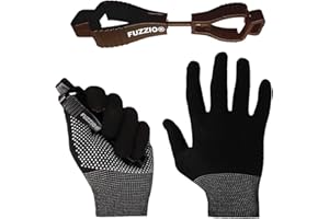 FUZZIO Rękawice robocze z wypustkami, 24 pary, do lekkich prac z klamrami (L/9, czarne)