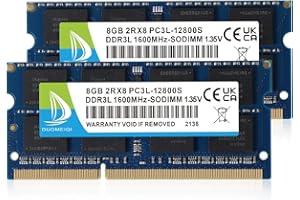 D DUOMEIQI 16GB(2 x 8 GB) DDR3 RAM 1600MHz PC3L-12800S SODIMM DDR3/DDR3L 1,35 V/1,5 V Non-ECC 204 Pines Memory Upgrade Module Laptop Notebook Memoria Kit de Memoria para Ordenador portátil Azul