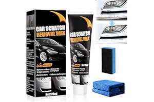 Vibbang 120ML Kratzer Entferner Auto, Auto Kratzer Entferner Mit Wischtuch und Schwamm, Tiefen Autopolitur Kratzer Entfernen, Autokratzerentferner, 3-In-1 Kratzerentferner Autolack