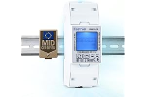 EASTRON SDM230DR pulso monofásico, medidor de energía kWh, medidor de potencia de carril DIN de 100 amperios kWh, medidor de pulsos. Pantalla LCD retroiluminada digital. Certificado MID