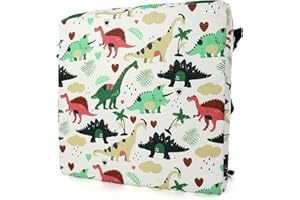 MHwan Coussin Rehausseur Chaise Enfant, Réhausseurs de Monde mignon des dinosaures De Voiture Respirant Et Imperméable, Confortable Et Indéformable pour Une Longue Assise, Sûr et antidérapant