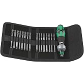 Wera 05051041001 Kraftform Kompakt 60 RA, Farklı U&ccedil; &Ccedil;eşitleri ile El Tornavidası, in&ccedil; Tipi, 17 Par&ccedil;a, renk
