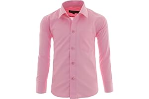 GILLSONZ A1vDa Kinder Party Hemd Freizeit Hemd bügelleicht Lange Arm mit 9 Farben Gr.86-170