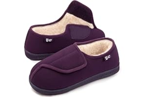 LongBay Women's Wide Fit Memory Foam Slippers Comfy Cozy Arthritis Edema Diabetic House Shoes