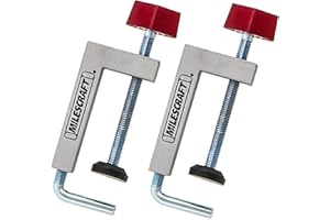 Milescraft 4009 Fence Clamps - 2 Pack Universal Clamps with 3/8" Rod for Table Saws, Mitre Saws, Router Tables and Clamping Squares