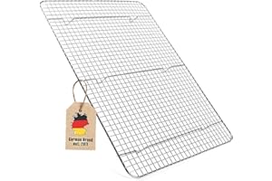 Intirilife Rejilla para hornear de acero inoxidable multifuncional en Plata con un tamaño de 42 x 29.5 cm - Para hornear, asar y enfriar