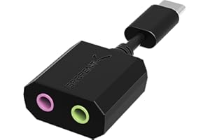 SABRENT Adapter audio USB-C na 3,5 mm, zewnętrzna karta dźwiękowa, adapter do słuchawek USB-C, adapter do zestawu słuchawkowego do PC, USB DAC z TRRS, do komputera, MacBooka, laptopa (AU-MMSC)