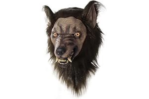 Wedhapy Costume de cadour de masque Wolf Headgear avec des masques animaux réalistes légers Décor pour les adultes pour le costume de cosplay de fête d'Halloween