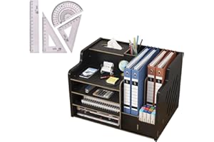 Catekro Desk Organizers and Accessories, Creative & Simple Office Stationary Desk Tidy Organiser, Large Capacity Pen Holder for Desk Accessories Kids Teacher Gift Office School Home Table Decor(Black)