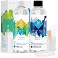 Crystal Clear Epoxy Resin Kit 16oz (474ml) - 1:1 Ratio, Bubble-Free & Self-Leveling Resin for Jewelry, Coating, Crafts - Includes Gloves, Mixing Cups, Wooden Sticks