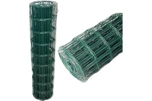 LUCN Green Wire Mesh Fencing PVC Coated 90cm Height 25M Length Wire Fence Roll for Garden Poultry Netting Chicken Wire Hardware Cloth