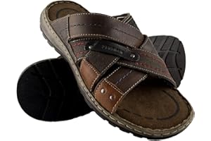 Zerimar Sandalias Hombre Verano | Chanclas Cuero Verano | Calzado Hombre Piel | Sandalias Casuales | Chanclas Cuero Vestir | Sandalias Cuero para Hombre