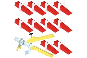GOYADA Zestaw 601 System poziomowania, język poziomujący 1,5 mm, z 500 wypustkami do ciągnięcia, 100 klin wielokrotnego użytku, 1 szczypce do układania płytek o grubości 6 do 15 mm