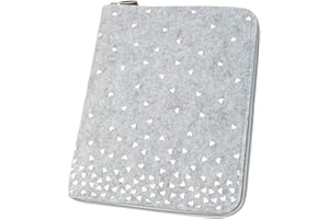 LUXDAG Mom's Organizer « Coeurs » avec fermeture éclair pour carnet de maternité et carnet de santé (couleur au choix) | Housse en feutre A5 comme couverture de carnet de santé et de maternité (gris clair,