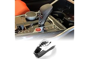 KUNGKIC Hartkohlefaser Auto Schaltknüppel Abdeckung für BMW M2 G87 M3 G80 M4 G82 G83 X3M F97 X4M F98 M8 F91 F92 F93 X5M F95 X6M F96 2021-2025 Zubehör Schalthebelknauf Getriebegriff Innenraum