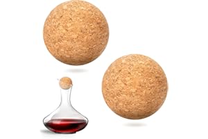 SALBSEVER 2 Stück Weinkaraffe Korken Holz Kugel für Weinkaraffe Dekanter Verschluss Kugel, Weinkorken Kugel Holz Kork Kugel Stopper Wein Weinflaschenstopper Weinkaraffe Korken für Wein Karaffe Flasche Ersatz