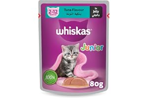 Whiskas Kitten Tuna In Jelly Cat Food Pouch 80 g, Multicolour