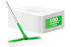 BRUVISH (100 unidades) Almohadillas Desechables Para Barrer En Seco Compatibles con Swiffer Sweeper, Recambios de Fregona Seca Para Barredora, Almohadillas Para Fregona Seca Para Fregar y Limpiar Pisos