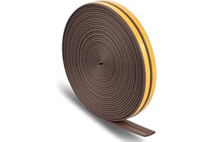 NATUCE 12 M Samoprzylepna taśma uszczelniająca, 9 mm*2 mm uszczelka okienna, uszczelka z gumowej pianki do okna drzwi przesuwne, izolacja kubka- brązowa)