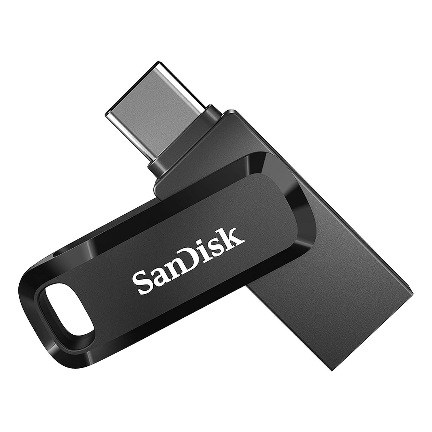 SANDISK Ultra Dual Drive Go USB Type-C & Type A, 128 GB (Android Smartphone Speicher, USB Type-C & Type-A-Anschluss, 400 MB/s Lesegeschwindigkeit, Nutzung als Schlüsselanhänger möglich) Schwarz