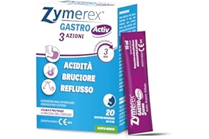 Zymerex - Gastro Activ 3 Azioni | Reflusso | Bruciore di stomaco | Acidità | Senza glutine e lattosio (Bustine - 20 Unità)