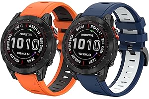 YASPARK Bracelet Fenix 5/Fenix 6 Pro/Fenix 5 Plus/Fenix 6/Fenix 7/Fenix 7 Solar/Forerunner 945/Forerunner 935/Instinct/Forerunner 745/Approche S60/S62, 22mm Bracelet de Sport Silicone