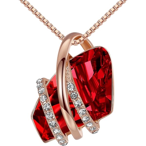 LAVUMO Halsketting met Hart hanger, 925 sterling zilver, roségoud, goud, voor dames, geschikt als cadeau voor verjaardag, Kerstmis, Valentijnsdag, hypoallergene Halskettingen. (Zilver-04-april