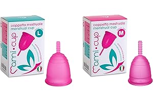 MAMICUP Silicone Medicale 100% Made in Italy, Coppetta Mestruale Morbida, Anallergica, Priva di Lattice e Ftalati (2 Coppette Rosa, Taglie M+L)