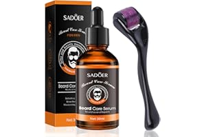 FANFALUV Beard Growth Kit With Derma Roller+Beard Oil For Men,Natural Ingredients For Beard Growth,Beard Moisturiser-Birthday Gifts For Men