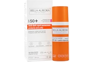 Bella Aurora Protector Solar SPF 50+ Facial Anti-Manchas Piel Normal Seca, 50 ml | Crema Protección del Sol Cara | Bloqueador