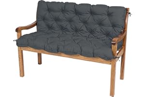 ‎TEXDEKO TexDeko® Garden Gartenbankauflage mit Rückenlehne wasserabweisend UV - beständig Bankauflage In- & Outdoor Sitzkissen und Rückenkissen Hollywoodschaukel Sitzpolster (150 x 50 x 50cm Anthrazit)