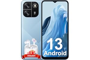 Blackview Mobile Phones Sim Free Unlocked, WAVE 6C Android 13 Phone, 5100mAh 10W fast, 4GB+32GB/TF1TB, Octa-Core, 6.52'' HD+ Screen, 8MP+5MP, Dual SIM Smartphone, 3 Cards Slots, Face Unlock - Blue
