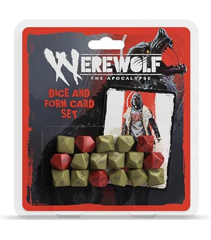 Hunter: The Reckoning 5e Dice Set – 15 Custom 20mm D10s, Oranje & Zwart, Voor Tabletop RPG, Officiële Dobbelstenen