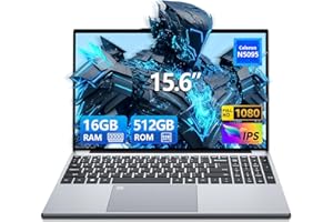 KAQIMOCI 15,6 Pulgadas Ordenador Portátil FHD, Procesador Celeron N5095 (4C/4T, hasta 2,9 Hz) 16GB RAM DDR4 512GB SSD WiFi USB 3.0 HDMI BT PC Portátil Desbloqueo Huella Dactilar Teclado Numérico Retroiluminado