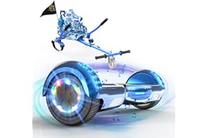 EVERCROSS Hoverboards Go Kart, Hoverboards with Seat Attachment Hoverkart, 6.5" Self Balancing Scooters, Hoverboards Bluetooth with LED Lights, Ideal Hover Board for Kids Teenagers Adults