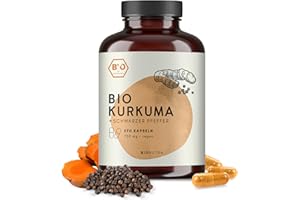 BIONUTRA® Curcuma bio | 270 gélules de 750 mg | Agriculture biologique | enrichi en poivre noir | Végan | Formule optimisée | Curcumine + Pipérine | Sans additifs | Fabriqué en Allemagne