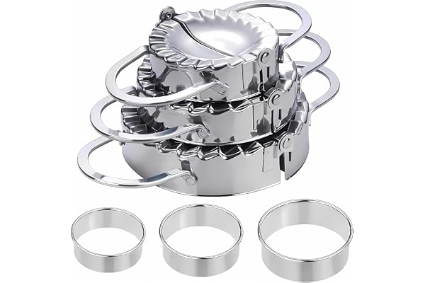 ZHOUHON Ravioli Maker et Moulle Ravioli Inox, 6 PièCes Acier Inoxydable Kit Ustensiles Raviolis,Ustensiles de Cuisine, Outils de PâTisserie (3Pcs)