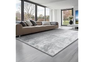 ‎VEVOR VEVOR Hochflor Teppich 2743x1829 mm, Flauschiger Wohnzimmmerteppich mit dreilagigem Material, Bodenteppiche für Wohnzimmer, Schlafzimmer, Wintergarten, fusselfrei & weich, rutschfest, Grau-Mix