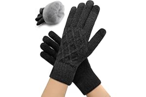 CHENMEI Gants Hiver Homme Femme - Gants d'écran tactile chauds avec doublure intérieure douce,Gants d'hiver en Alpaga.