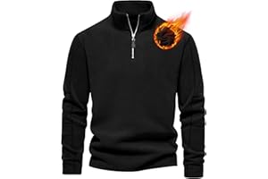 Livonmone Pullover Herren Fleece Warmes Microfleece Sweatshirt Half Zip Fleecepullover für Herbst und Winter