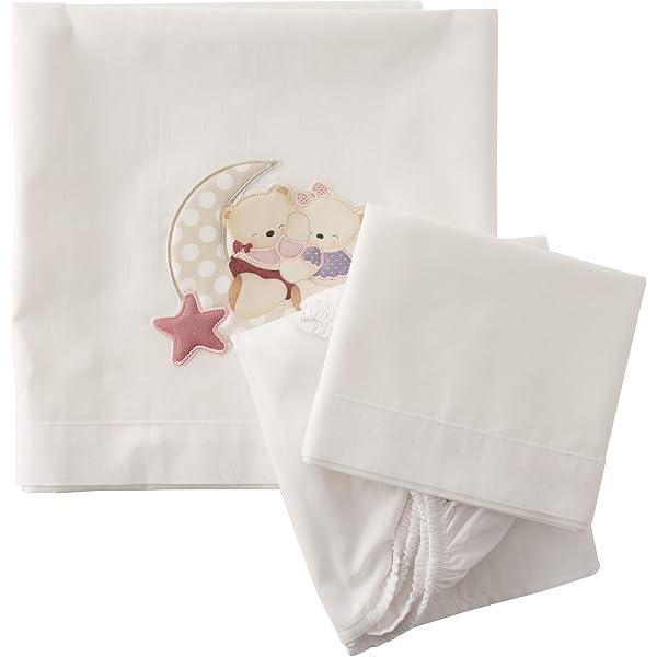 Set Lenzuola Mini Culla Interbaby - 3 Pezzi In Cotone 100%, Modello Love Beige, 50x80 Cm - Foto 3