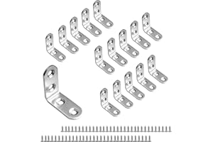 SZWLJ Set di connettori angolari – 16 pezzi 40 × 40 mm in acciaio inox con 64 viti M4 per fissaggio a 90 gradi di mobili, tavolo, sedia, finestre e giunti angolari
