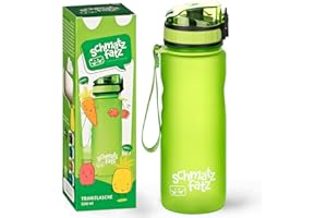 ‎SCHMATZFATZ schmatzfatz Trinkflasche Kinder Auslaufsicher 0,5L, Sport Trinkflasche Schule zum Wandern & Fitnessstudio, Geschmacksneutrale Wasserflasche 500ml, Trinkflasche mit Fruchteinsatz, BPA-Frei