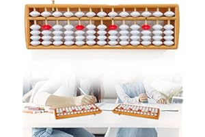 OHYER 13 Chiffres Boulier en Plastique Soroban Arithmétique Mathématiques Abacus Mathematical Soroban avec Bouton de Réinitialisation Outil de Calcul pour Étudiants pour Étudiants Bureau Maison